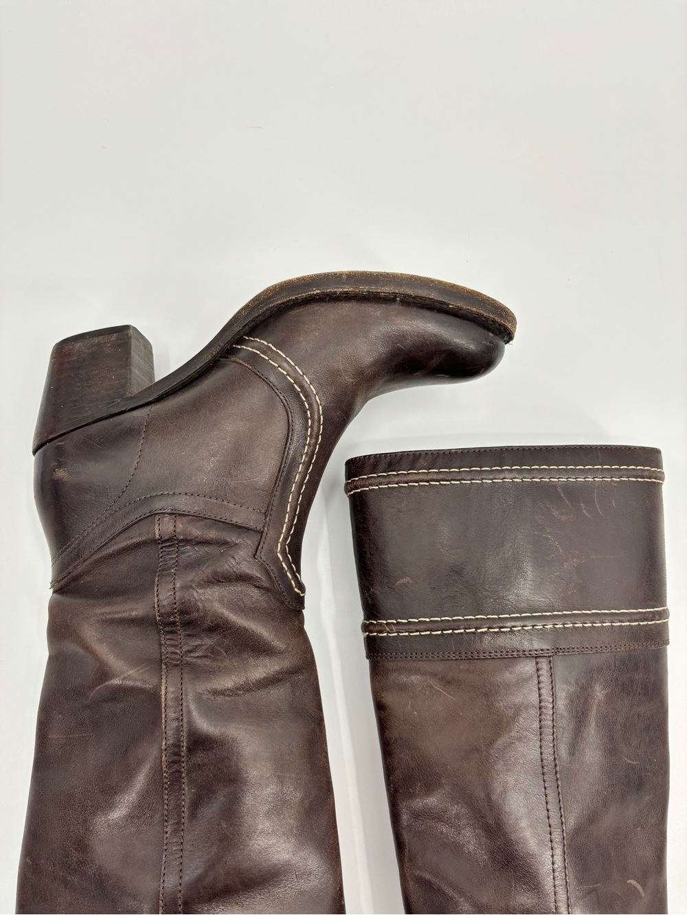Frye Jane Brown Leather Calf Boots 77231 - Picture 3 of 16